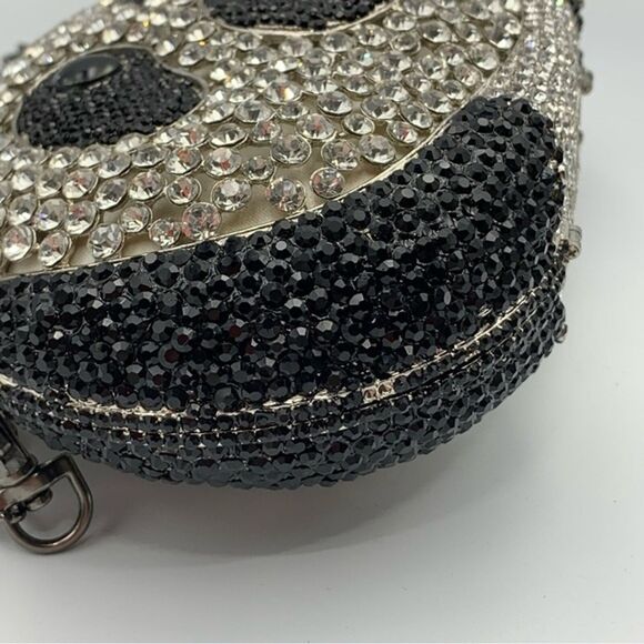 Charles Dary Black and White Panda Crossbody Bag with Beaded Design - Picture 11 of 12